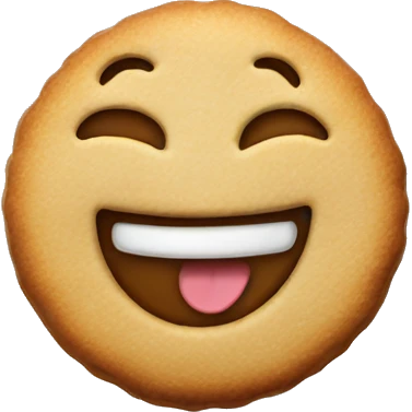Laughing cookie emoji