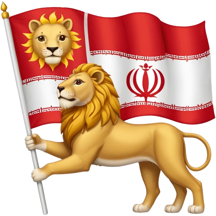 پرچم شیر و خورشید ایران emoji