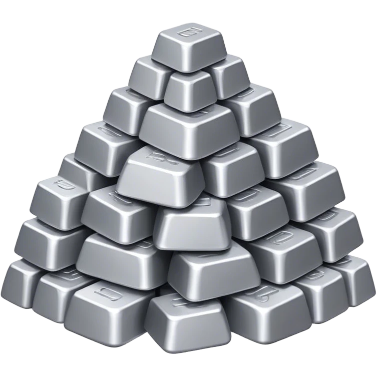 a mountain of aluminum ingots emoji
