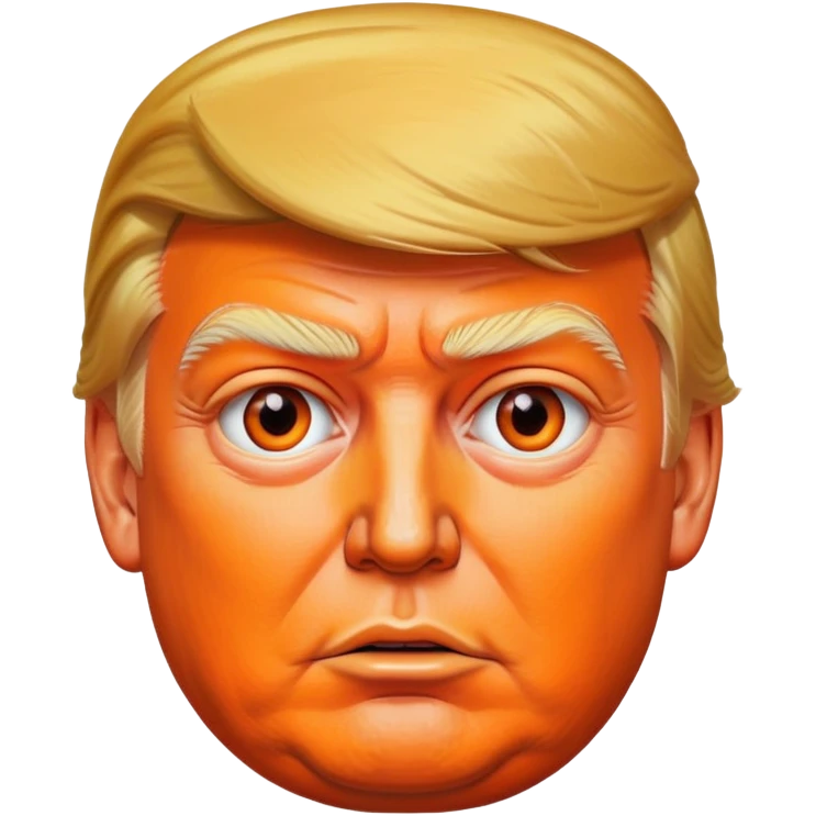 Donald Trump with orange skin emoji