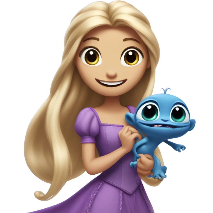 Rapunzel with stitch  emoji