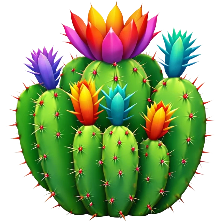 Rainbow cactus emoji