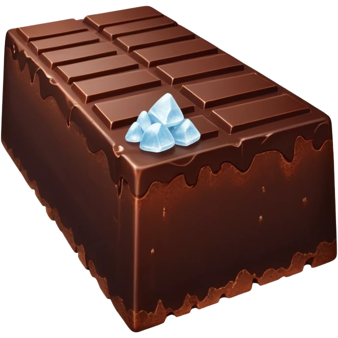 A piece of dark chocolate with visible sea salt crystals on top emoji
