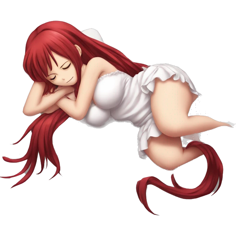 full body sleeping Rias Gremory anime style art emoji