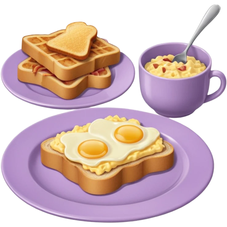 Breakfast in pale purple dishes emoji