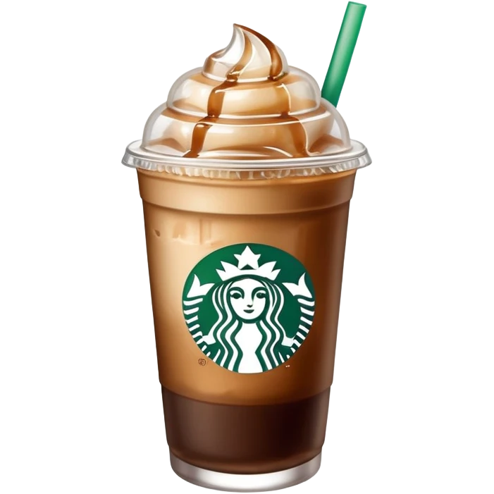 Starbuck ice coffee with ice cubes emoji