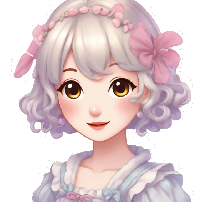 Gorgeous anime style lady with blushing face cottagecore fairycore  Kawaii anime colorful pearly romantic simplistic aesthetic trending stylea emoji