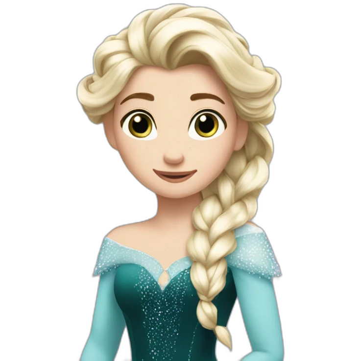Rapunzal with Elsa dress emoji