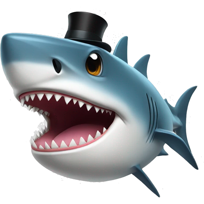 Shark with tophat emoji