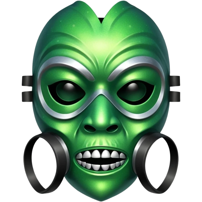 glitter green toxic mask emoji