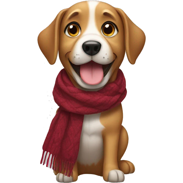 Dog wearing scarf emoji