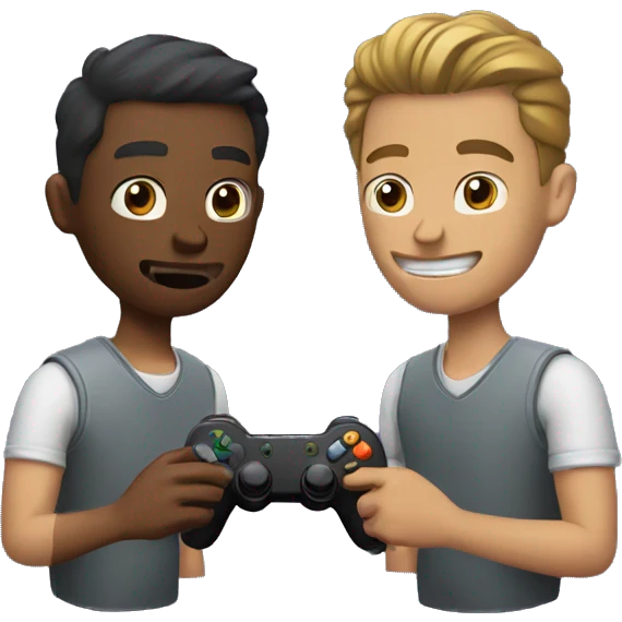 two men play video games emoji