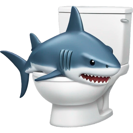 Shark with skibidi toilet emoji