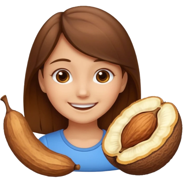 brown haired girl on a cheatnut hporse smiling' emoji