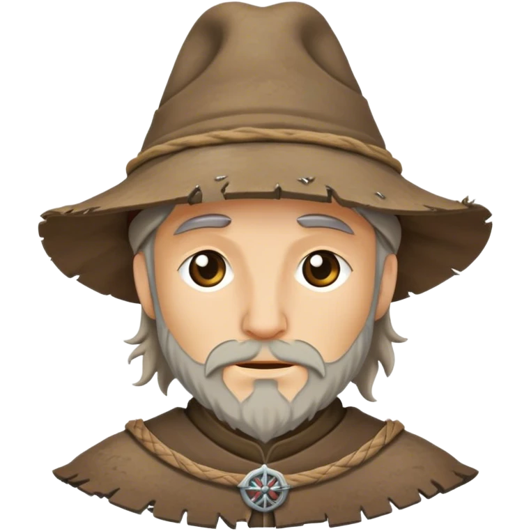 Medieval male rustic felt hat with weather-worn edges emoji