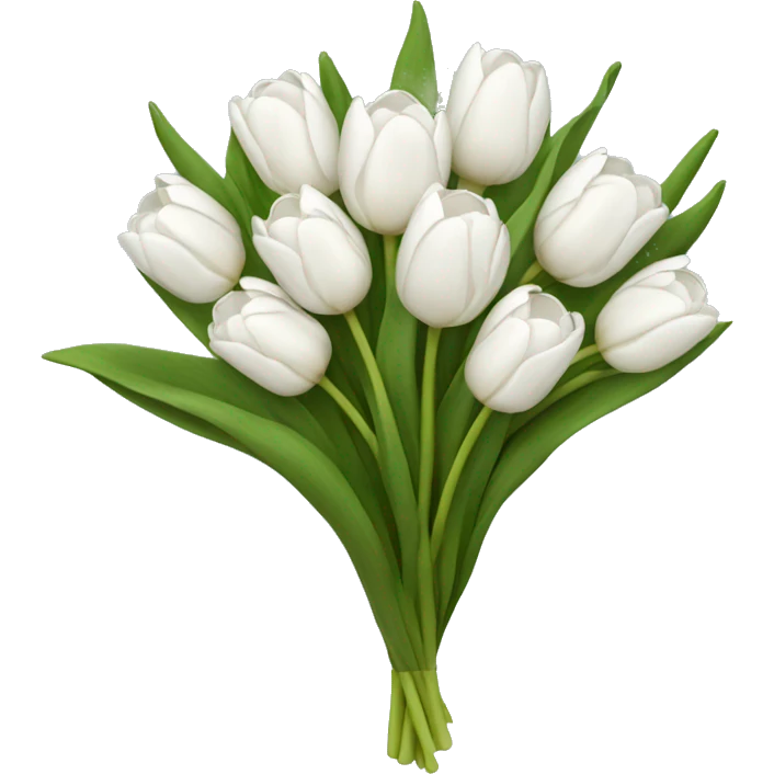 white tulip bouquet  emoji