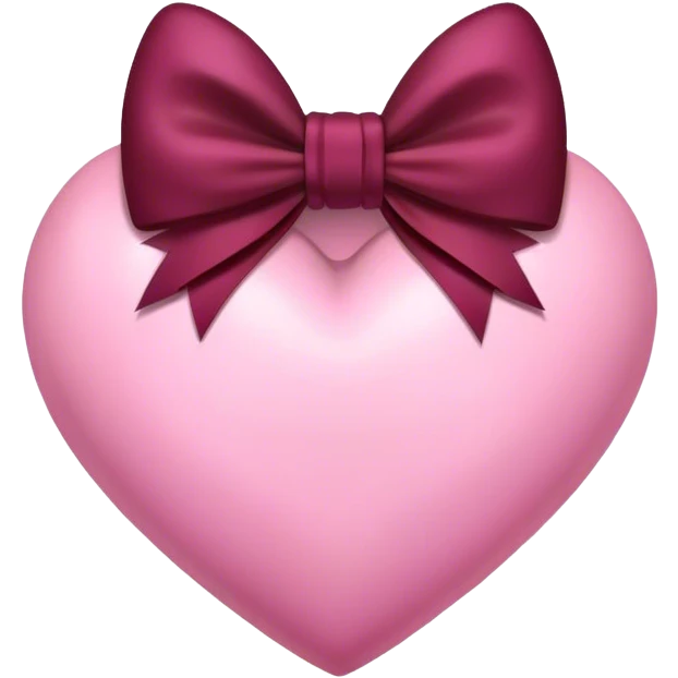 Pink heart with burgundy bow emoji