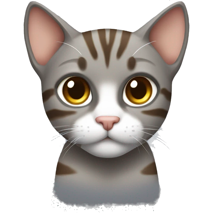 Body builder grey Brown tabby cat emoji