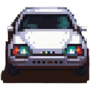 car driving on a dark road at night with stars emoji
