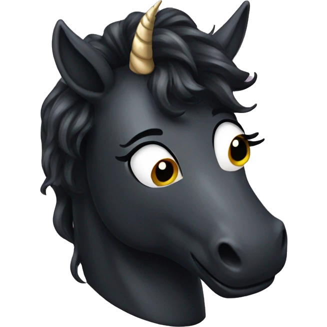 a black unicorn emoji