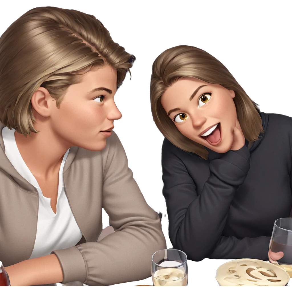 girls enjoying drinks together emoji