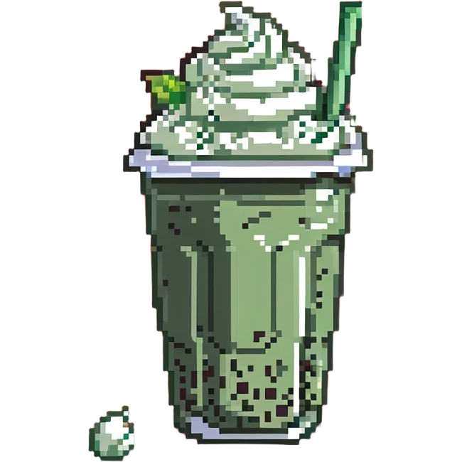 green bubble tea with whipped cream on top emoji