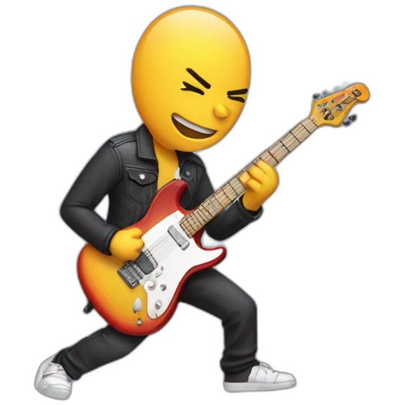 electric guitarist playing guitar emoji
