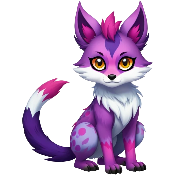 edgy badass cool Falvie-Fionbri-creature-fursona, full body, with random markings emoji