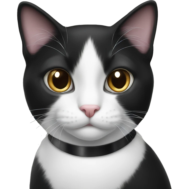 Black and white tuxedo cat emoji