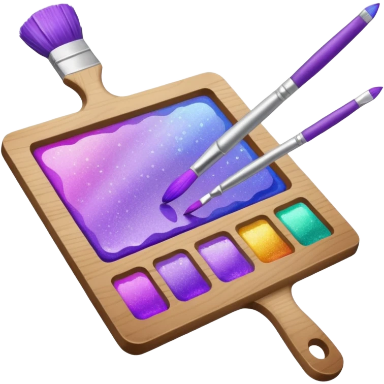 glitter purple art pincel pallet emoji