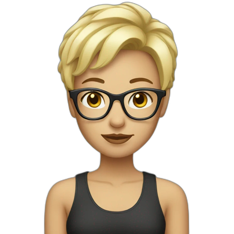 Short hair blonde glasses emoji