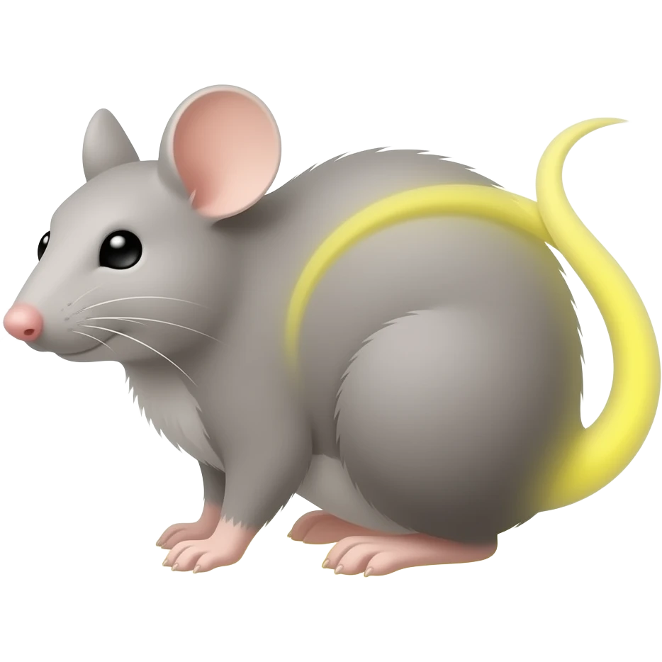 Rat color in yellow tail but in lighting emoji