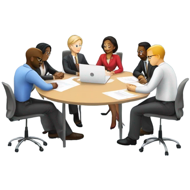 work meeting at a table emoji