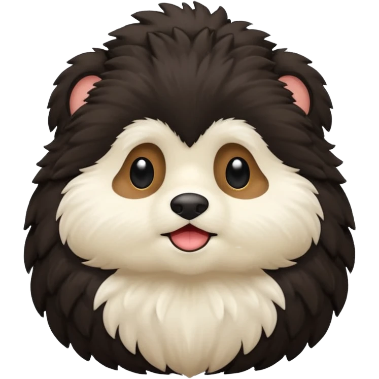 Black woodle with white chin emoji