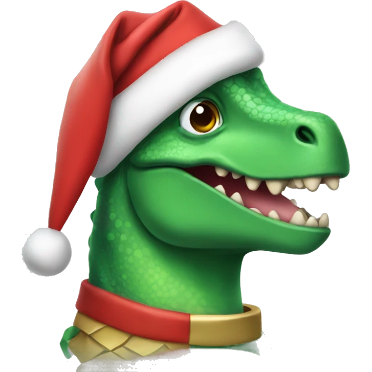 Christmas dinosaur emoji