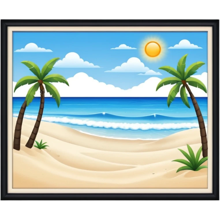 playa paisaje sin cuadros  emoji