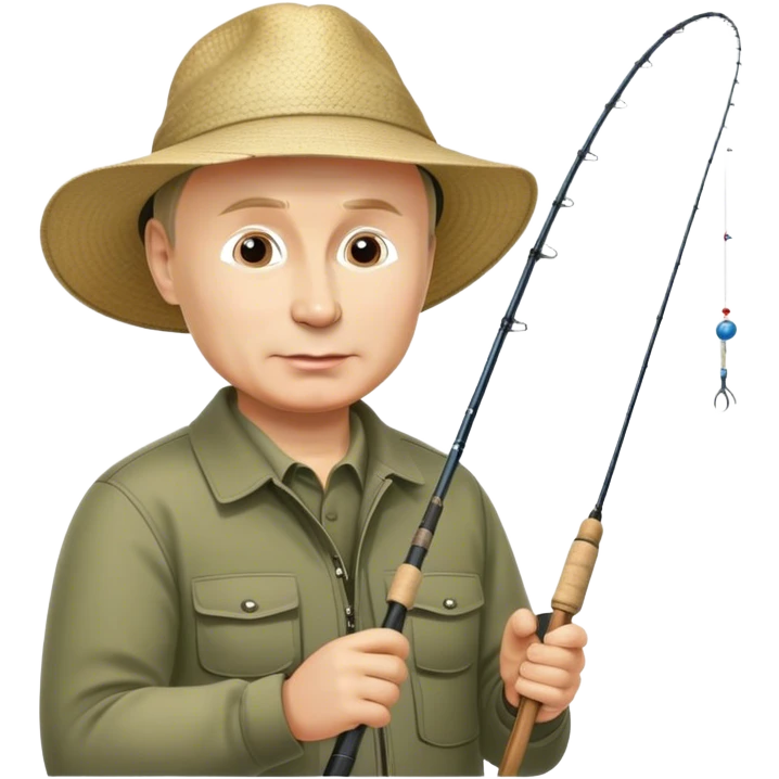 Putin is fishing in the lake. emoji