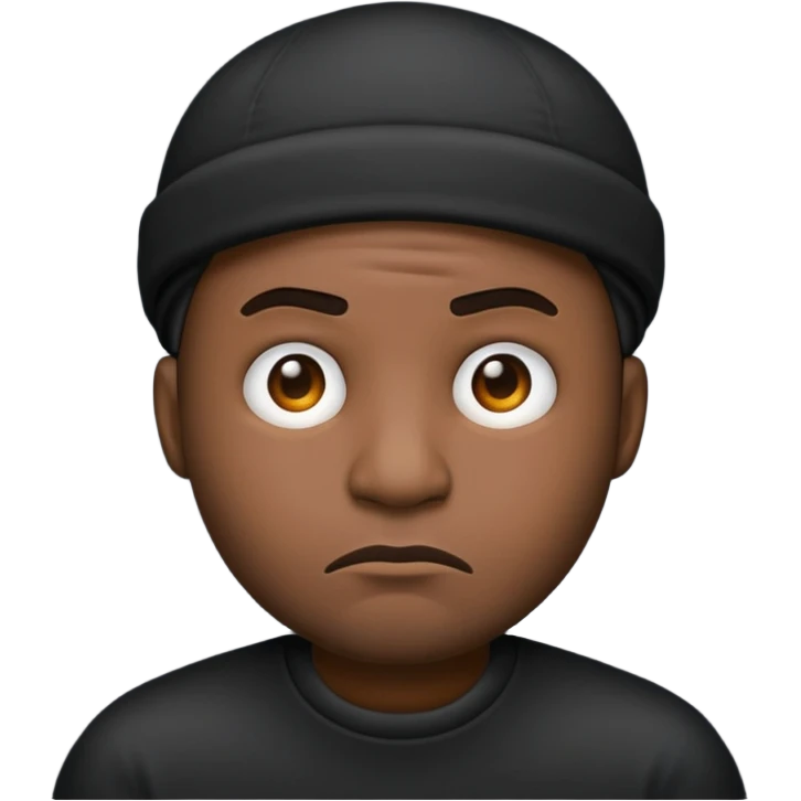 Black man emoji with a frown emoji