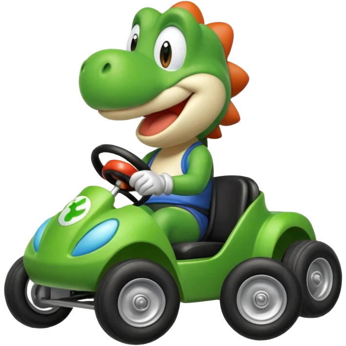 emoji of yoshi in mario kart emoji