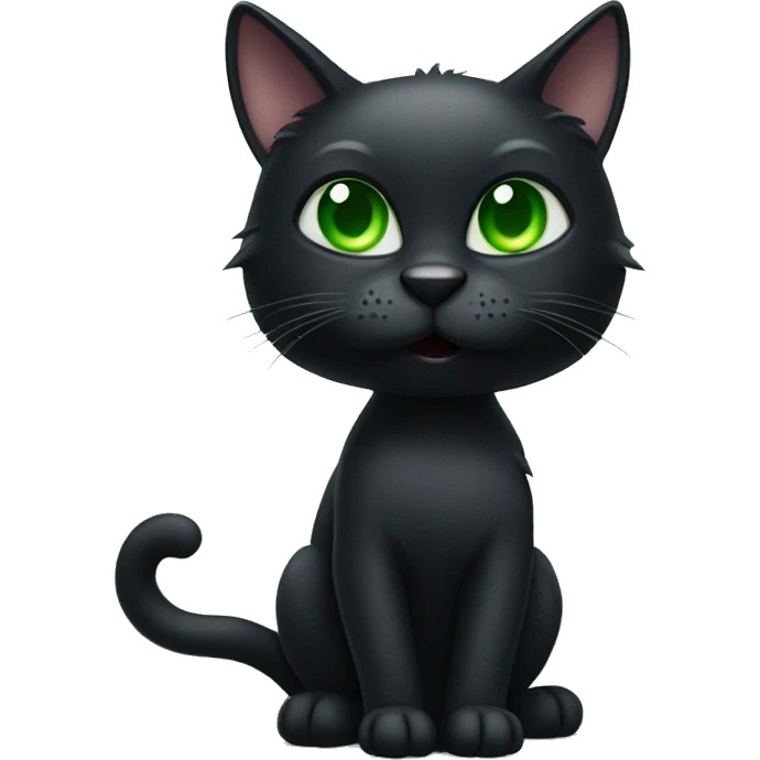 Black cat with green eyes emoji