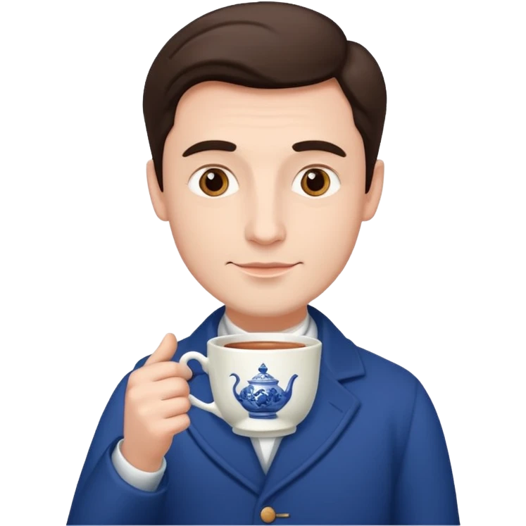 A british man with lots of tea emoji