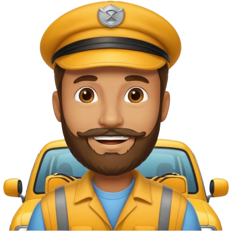 bearded taxi driver emoji