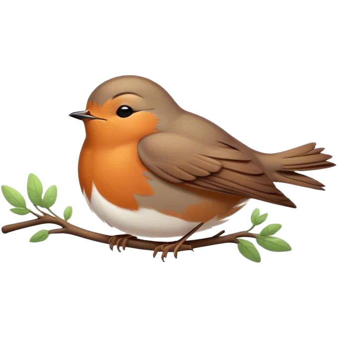 Meme-Worthy Cute Sleeping Robin Portrait Emoji, Head resting peacefully with a contented smile, showcasing a delicate, softly feathered body and eyes gently closed in serene slumber, Simplified yet adorably endearing features, highly detailed, glowing with a soft, drowsy light, high shine, relaxed and utterly lovable, stylized with an air of playful laziness, soft glowing outline, capturing the essence of a sleeping robin that feels destined to become the next viral icon of adorable rest! emoji