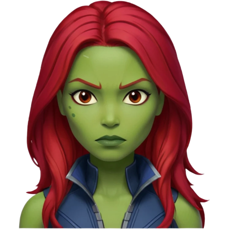 gamora from Guardians of the Galaxy movie , red hair emoji