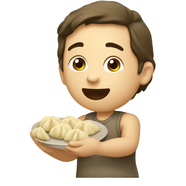 human eating two dumplings  emoji