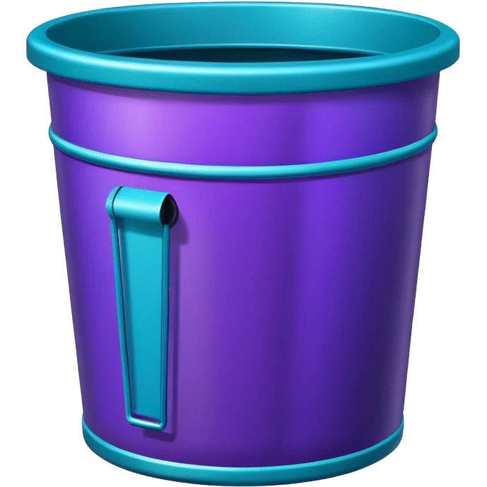 Glitter Purple and Cian  metal rubbish bin officer emoji