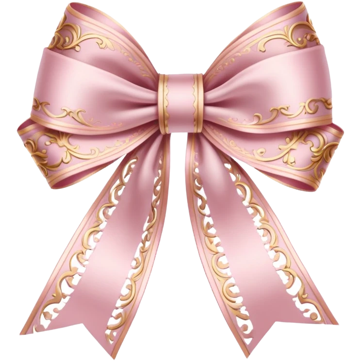 rococo ribbon light pink emoji