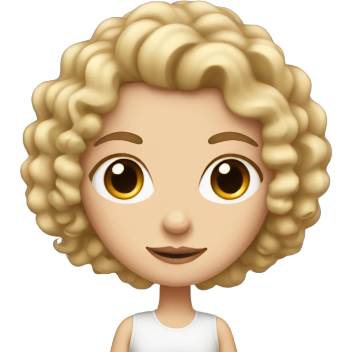 white girl with tight curls emoji