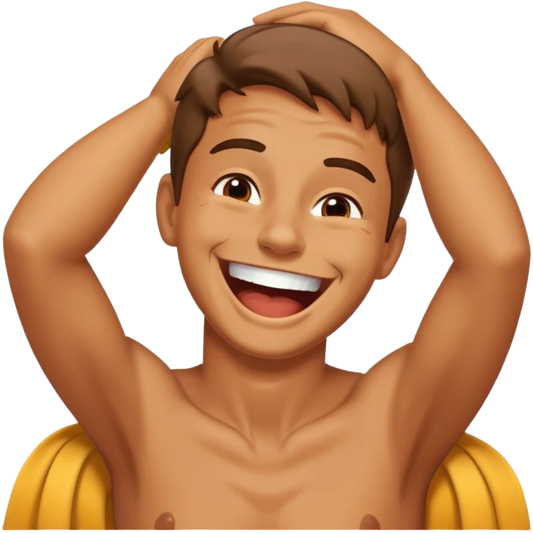 person laughing while holding their neck  emoji