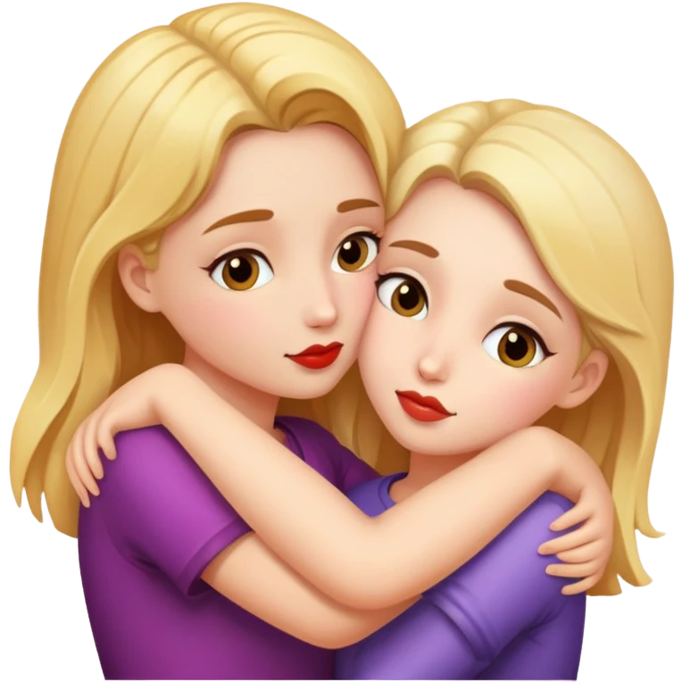 Two girls kissing  emoji
